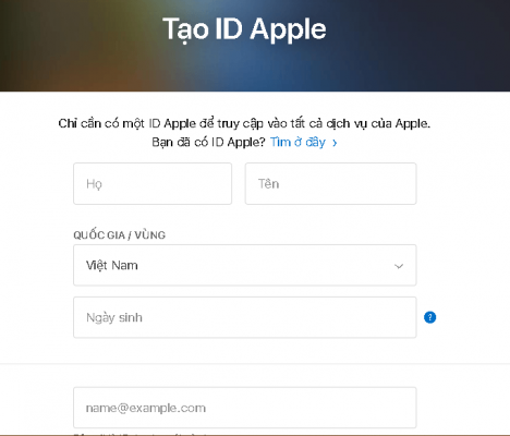 Cách tạo tài khoản Apple ID 