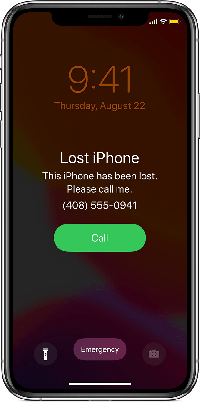 IPhone X bị mất sẽ hiển thị tin nhắn bạn viết khi bạn chọn Đánh dấu là Đã mất