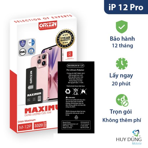 Pin Orizin iPhone 12 Pro dung lượng siêu cao 3320mAh