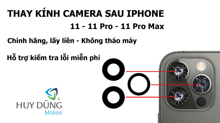 Thay kính camera sau iPhone 11, 11 Pro, 11 Pro Max