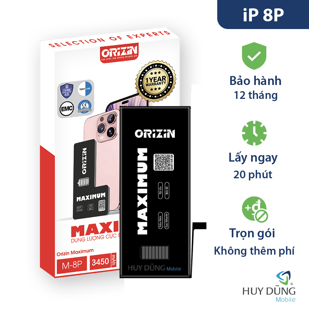 Pin Orizin iPhone 8 Plus dung lượng cao 3450mAh