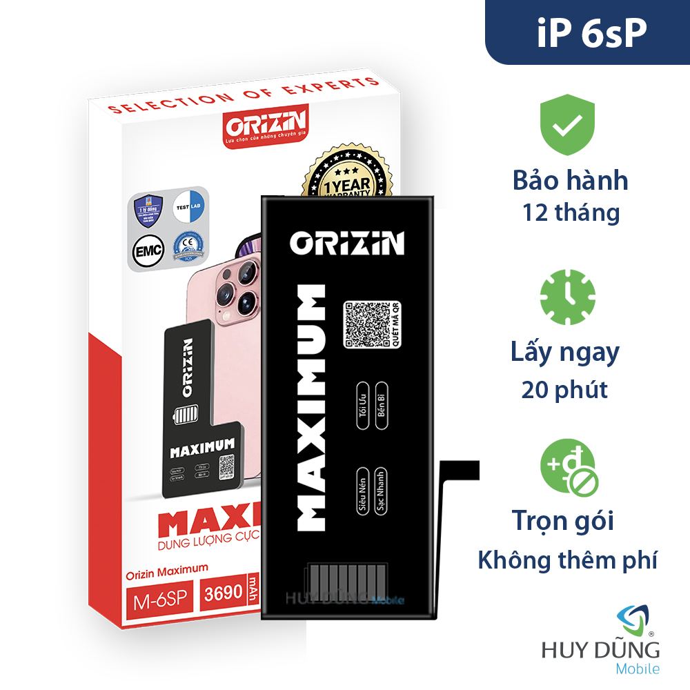 Pin Orizin iPhone 6s Plus dung lượng siêu cao 3690mAh